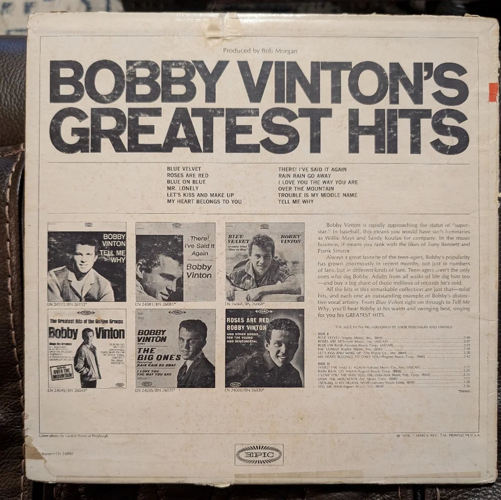 Bobby Vinton's Greatest Hits Vintage Vinyl Record - Picture 2 of 6